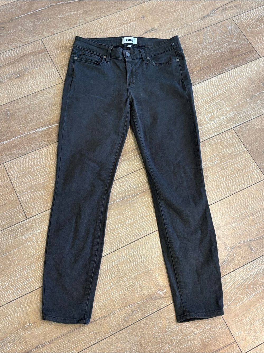 PAIGE‎ Verdugo Ankle Skinny Jeans Women’s 27 Olive Green Stretch Mid Rise